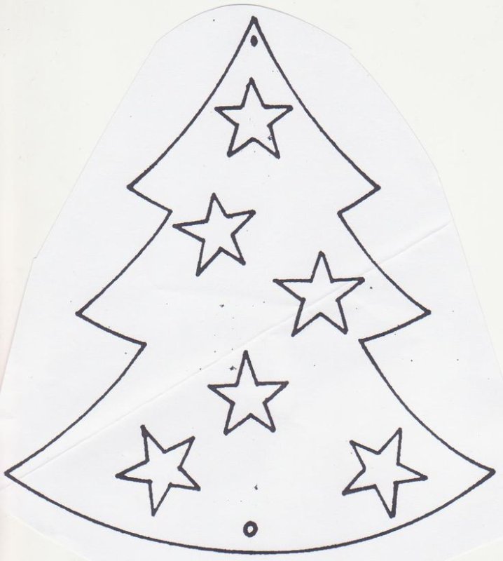 Трафарет елки для вырезания