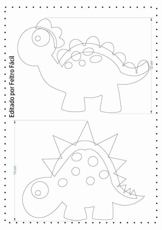 Шаблон динозаврика из фетра