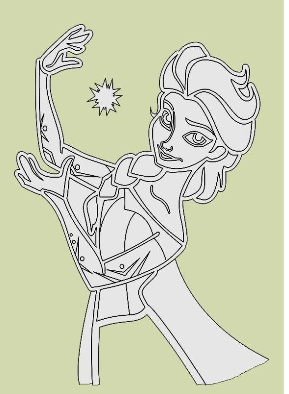 Эльза трафарет для вырезания