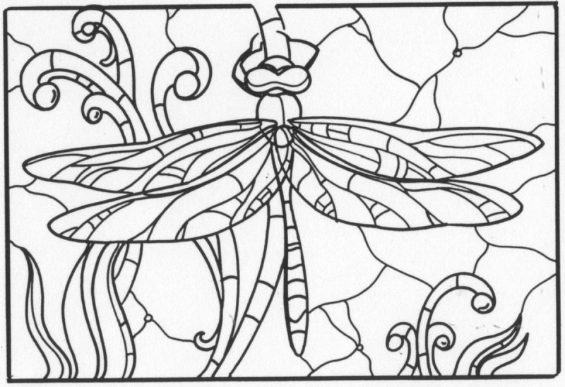 Контур рисунка для витража