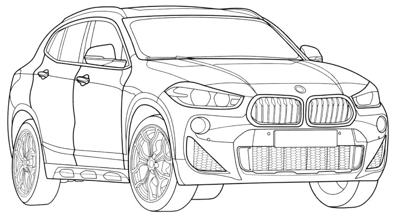 BMW x4 чертеж