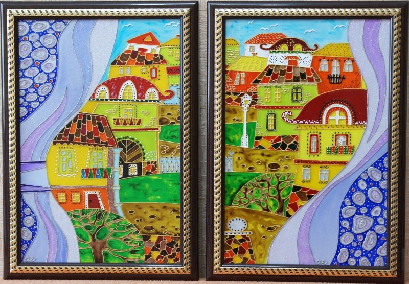 Рисование по стеклу витражными красками