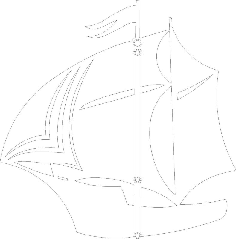 Кораблик шаблон для вырезания