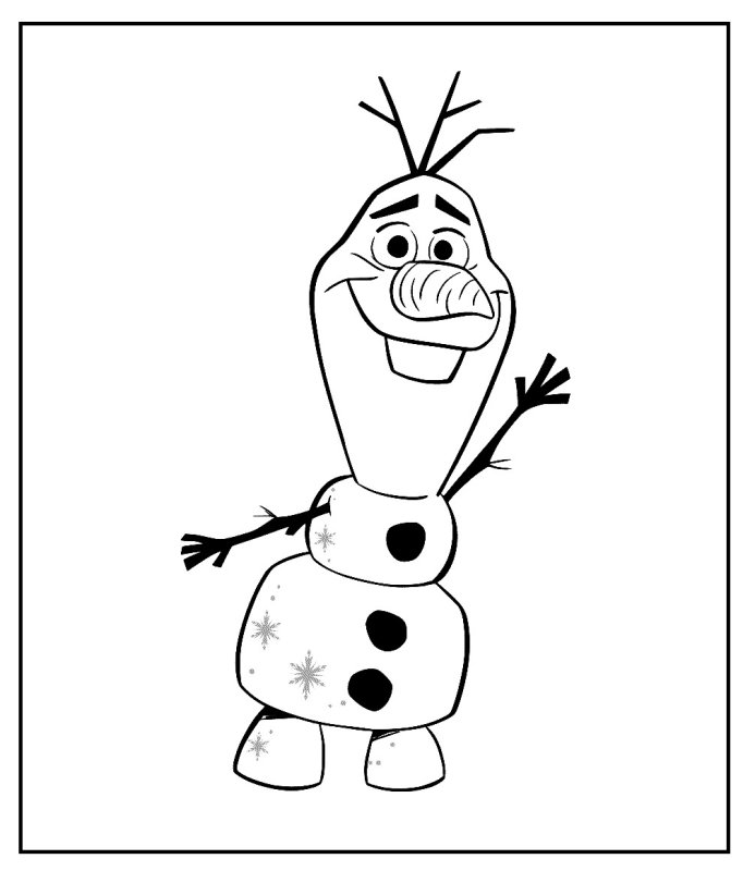 Влюбленный Олаф раскраска