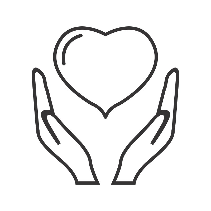 Трафарет сердце с руками