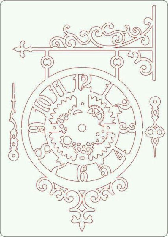 Трафареты на окна часы