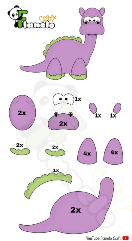 Динозавр из фетра выкройка