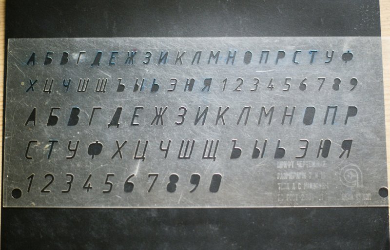 Линейка с буквами и цифрами