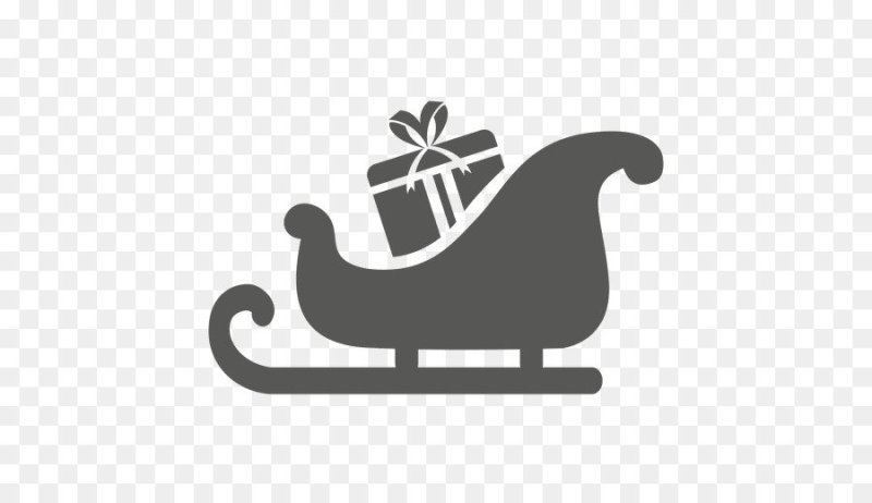 Сани трафарет новогодний