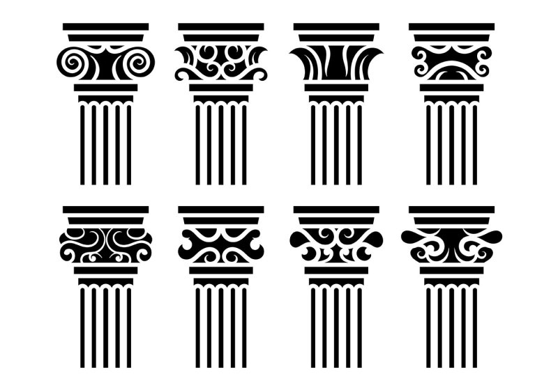 Колонна Ионического ордера вектор