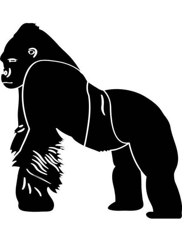 Шаблон гориллы для вырезания из бумаги