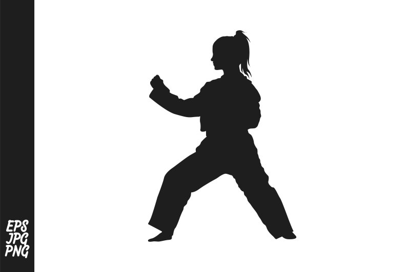 Каратист на белом фоне