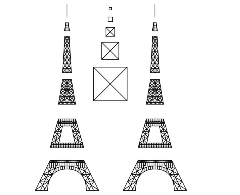Трафарет Эйфелева башня для 3d ручки Даджет