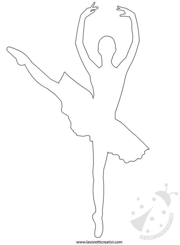 Балерина трафарет