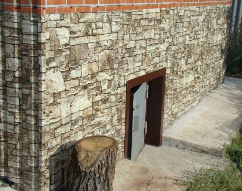 Профнастил под камень для цоколя