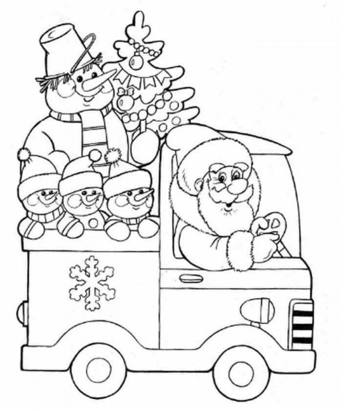 Дед Мороз раскраска для детей