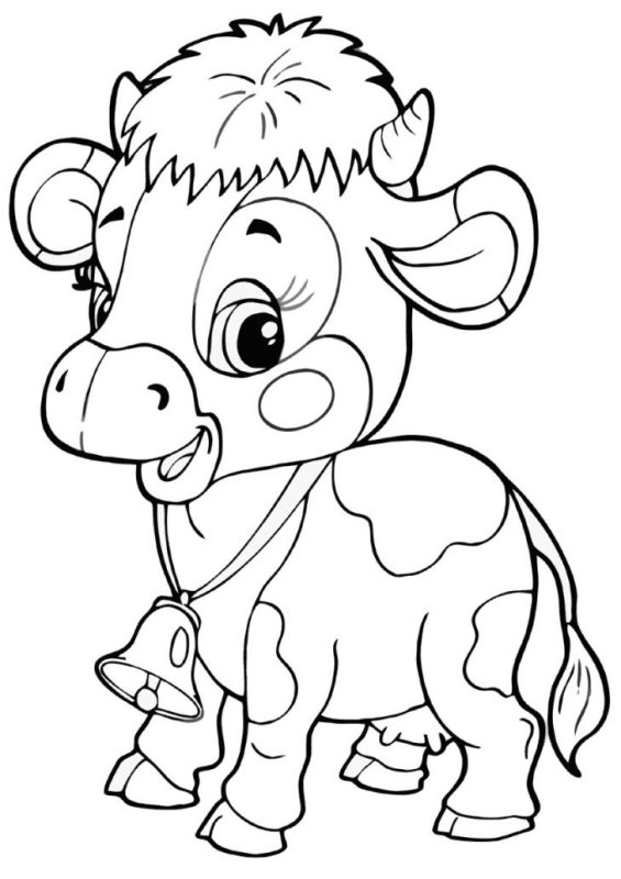 Бычок раскраска для детей