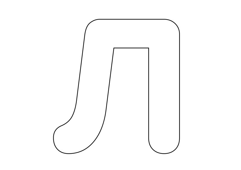 Буква л контур