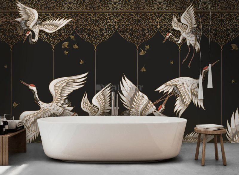 Oriental Wallpaper on the Wall