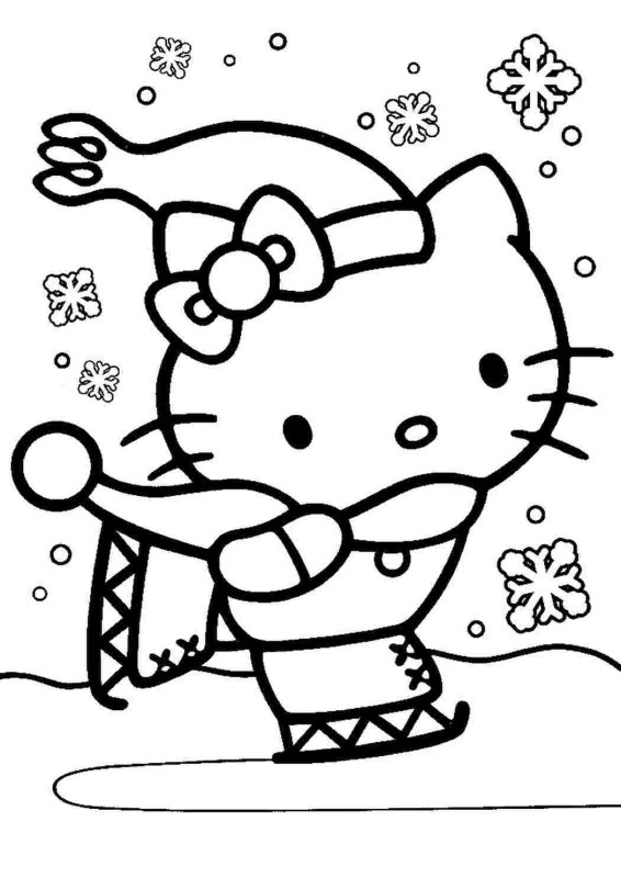 Раскраска Хелло Китти балерина