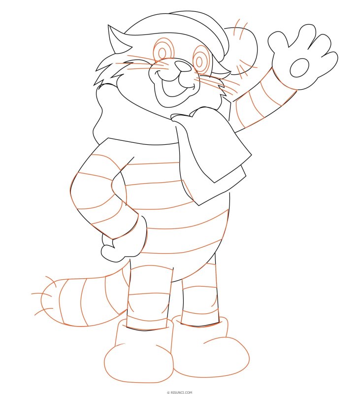 Рисунок кота Матроскина карандашом