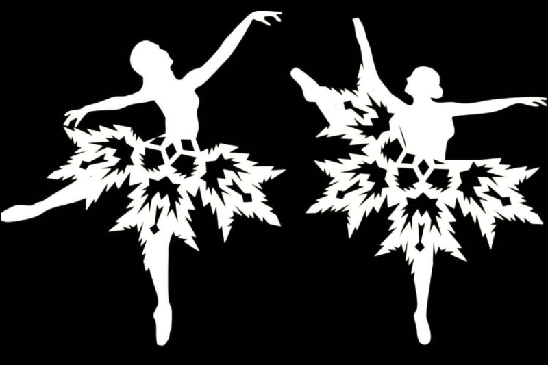 Снежинка балеринка трафарет