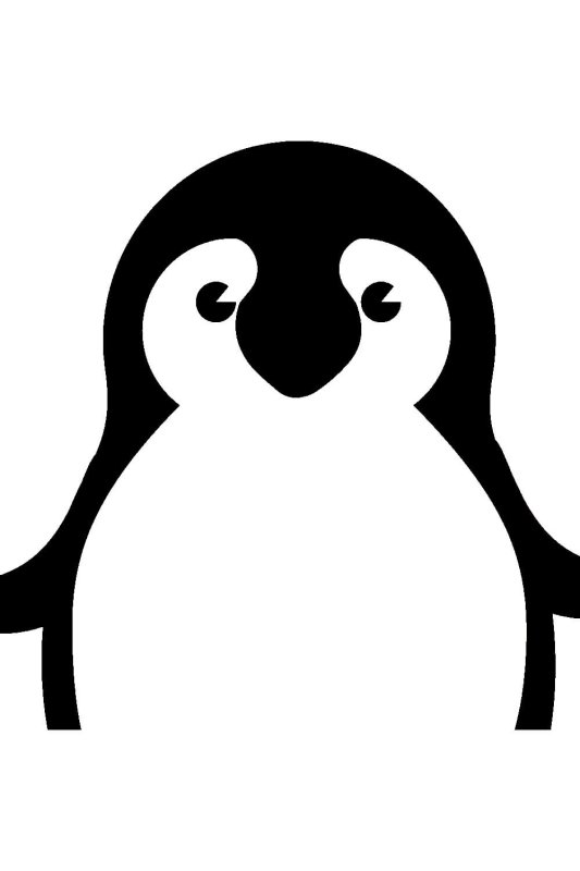 Пингвин шаблон трафарет