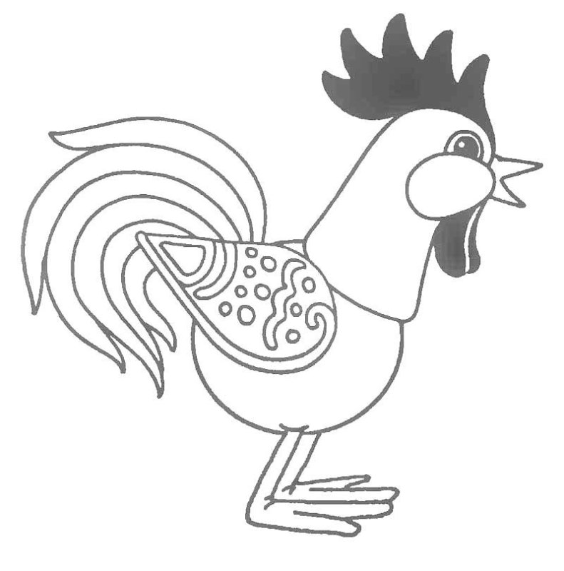 Петух раскраска для детей