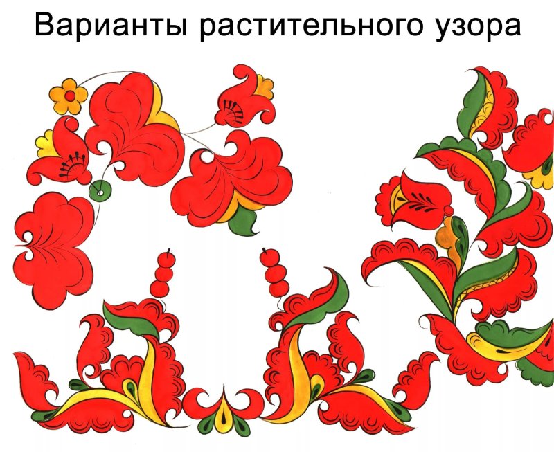 Растительный орнамент Борецкая роспись