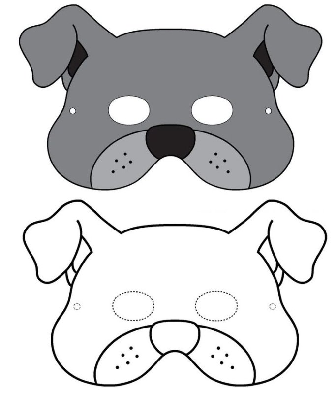 Трафарет маски собаки