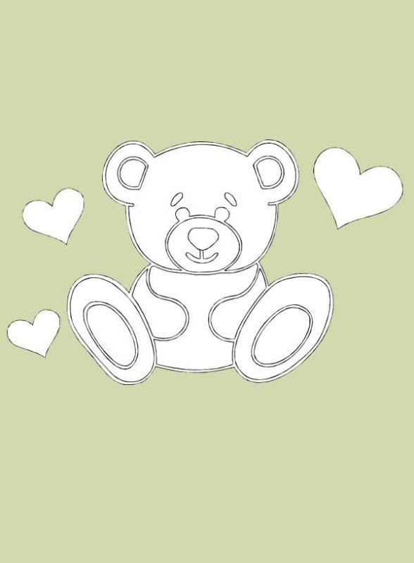 Мишка с сердечком шаблон