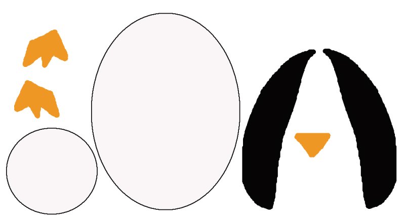 Пингвин заготовка для аппликации