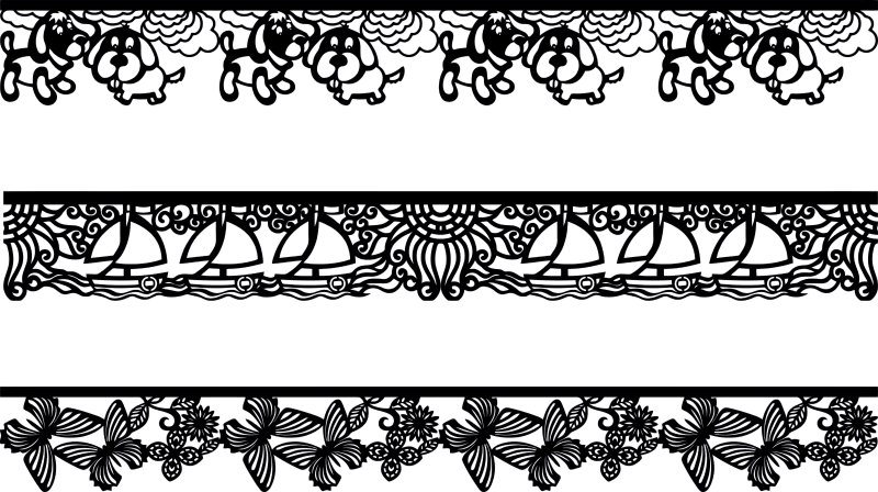 Черно белый орнамент в полосе