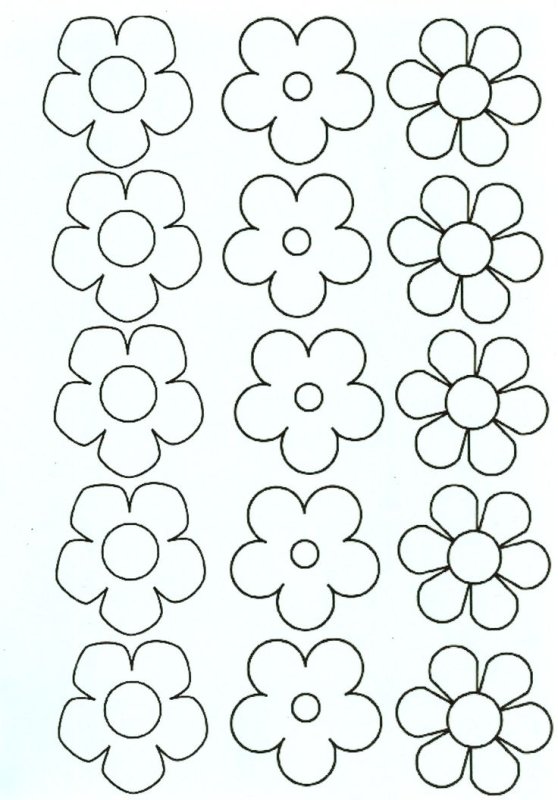 Трафареты цветов для поделок