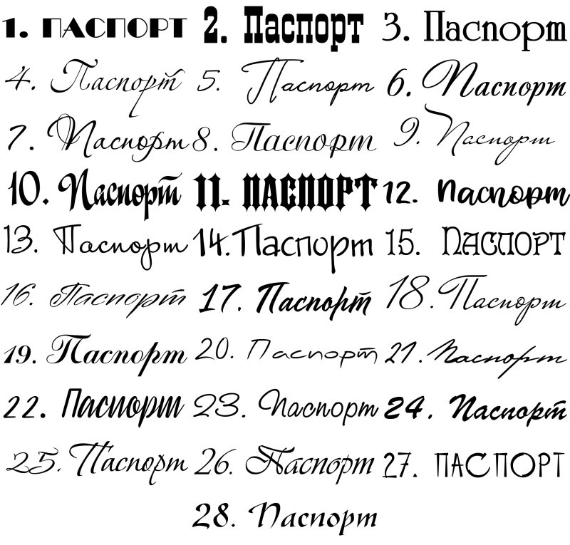 Слово паспорт для скрапбукинга