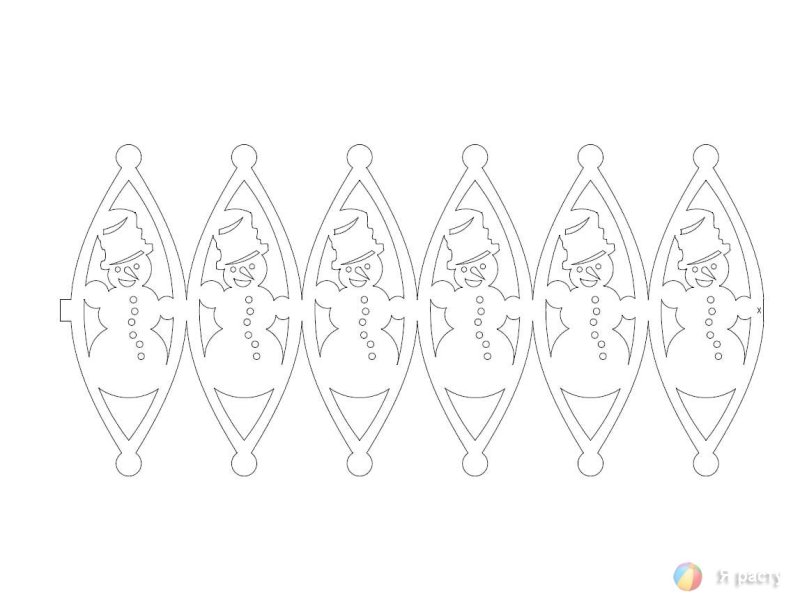 Трафарет ажурного шара из бумаги