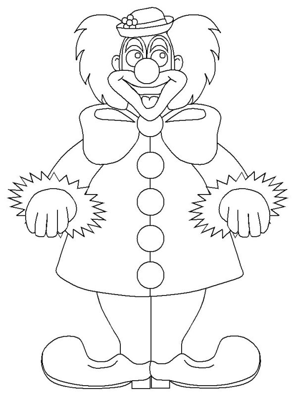 Раскраска весёлый клоун для детей
