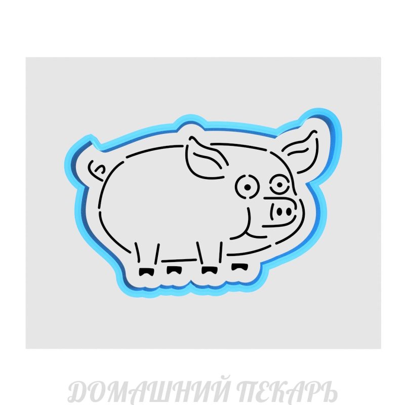 Синий трактор трафарет для пряников