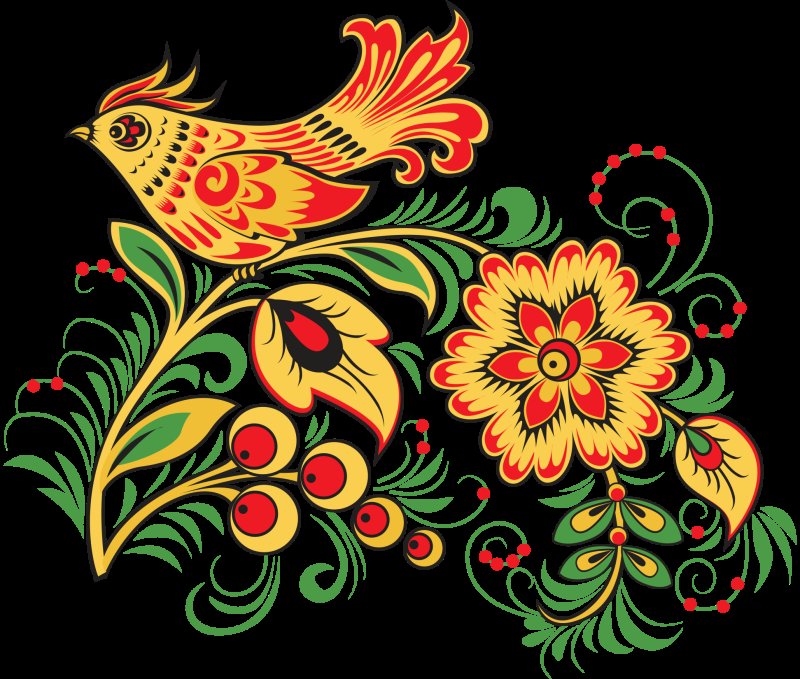 Народная Хохломская роспись птички