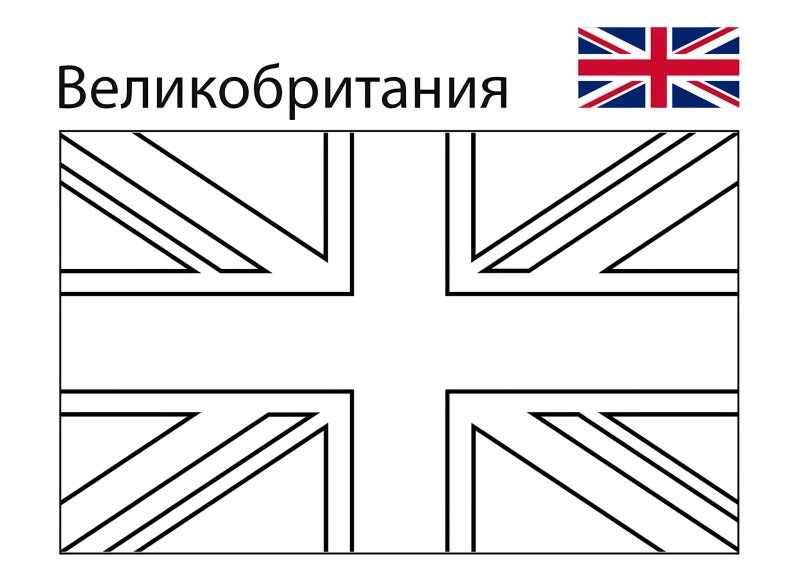 Флаг Англии раскраска для детей
