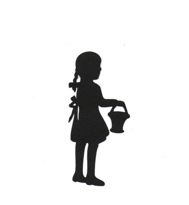 Черный силуэт девочки