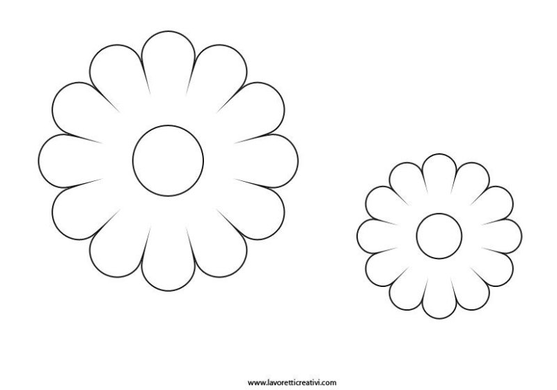 Трафарет цветов для вырезания ромашки