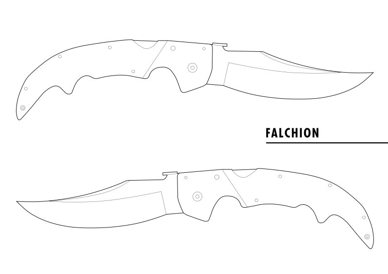 Нож Flip Knife из Standoff 2 чертеж