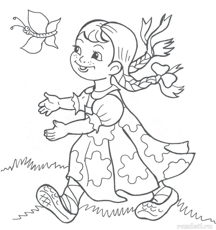 Раскраска внучка из сказки
