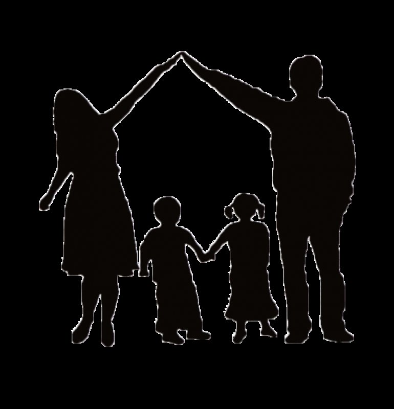 Силуэты семьи с детьми