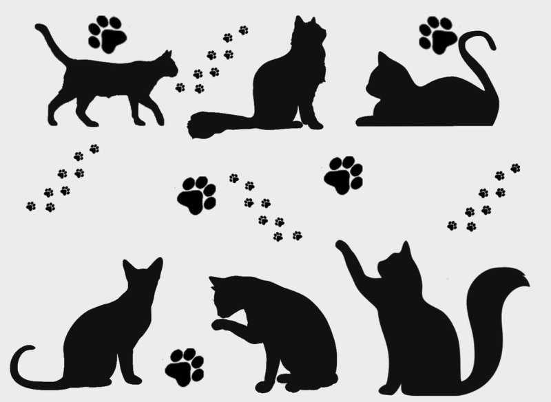 Силуэты котов и кошек