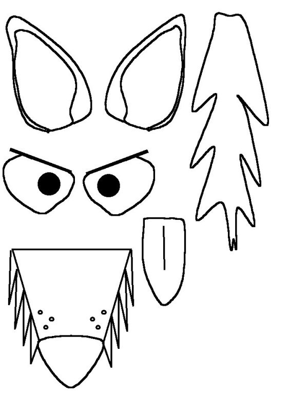 Волчьи уши из бумаги