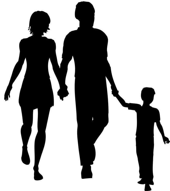 Силуэты семьи с детьми