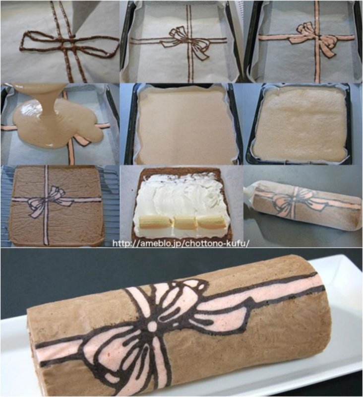 Бисквитный рулет с рисунком