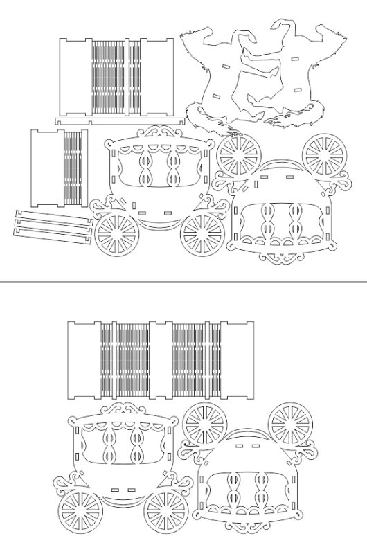Макет кареты из бумаги